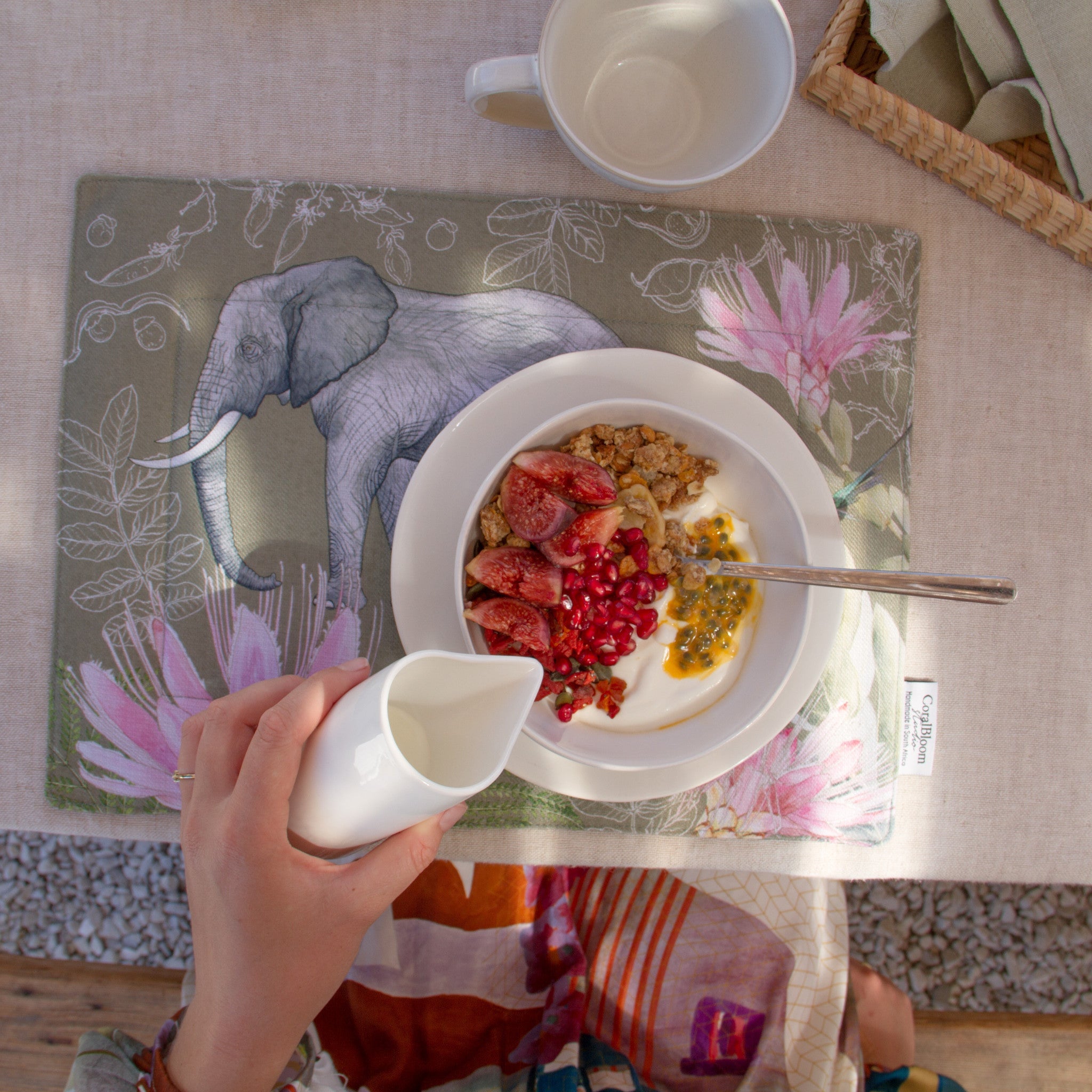 Coral Bloom Bushveld Elegance Reversible Padded Placemat (Exclusive Art Print)