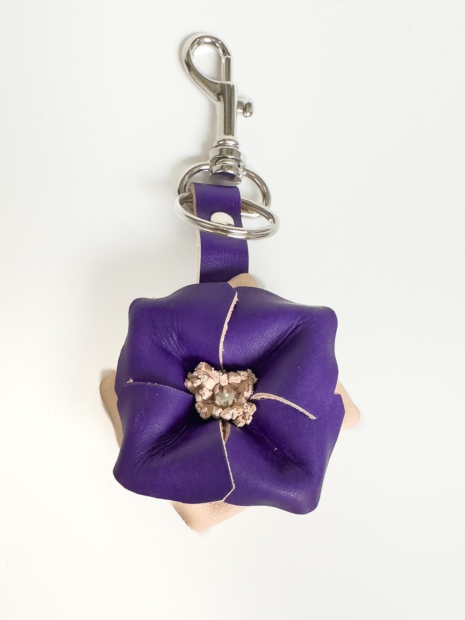 Sanna Leather Handcrafted 3D Flower Key Fob