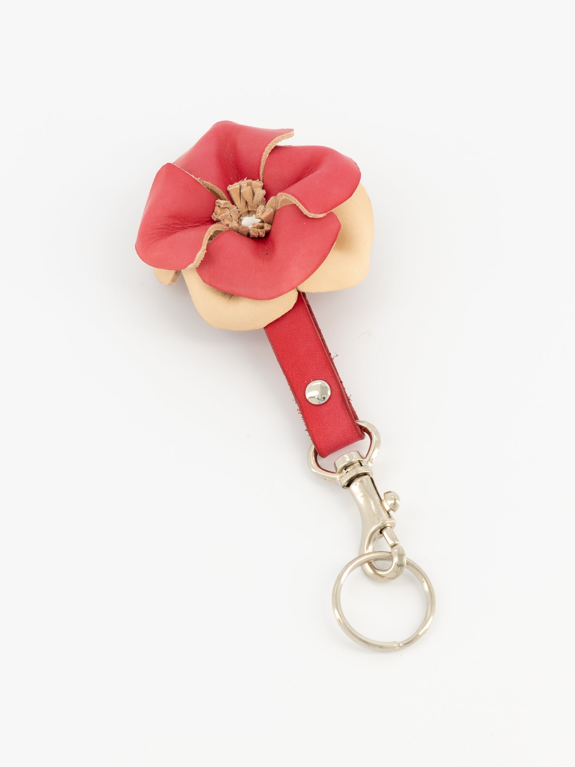 Sanna Leather Handcrafted 3D Flower Key Fob