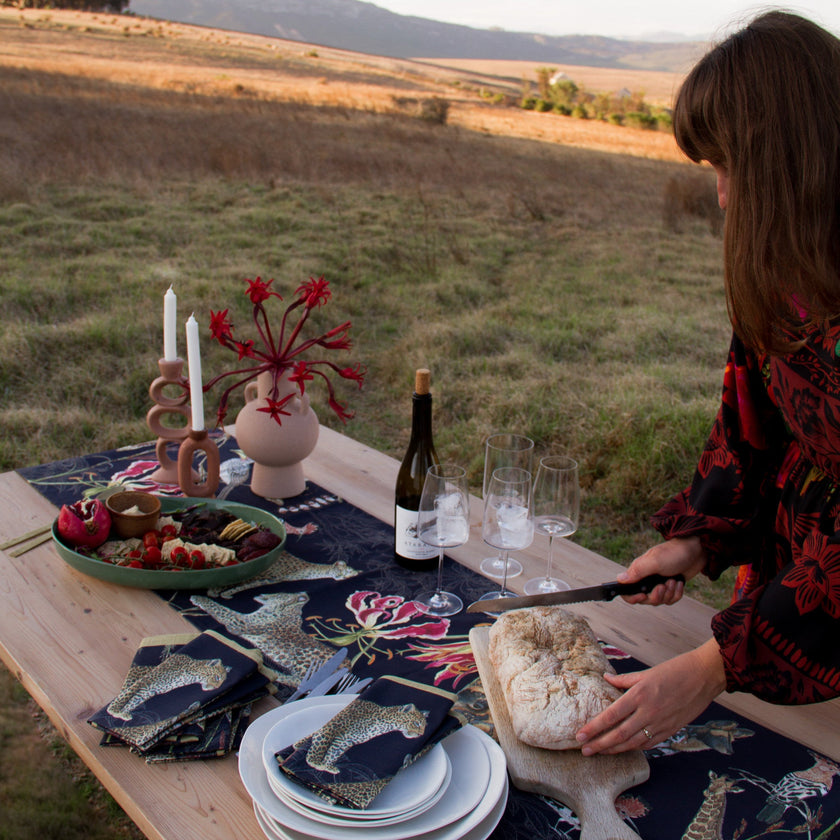 Coral Bloom Natural Fabric Table Runners (Exclusive Art Print)